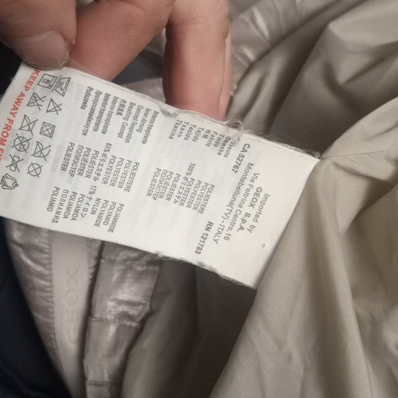 Final Sale - GEOX Respira Shimmery Khaki Pleated Windbreaker Jacket - Picture 7 of 9